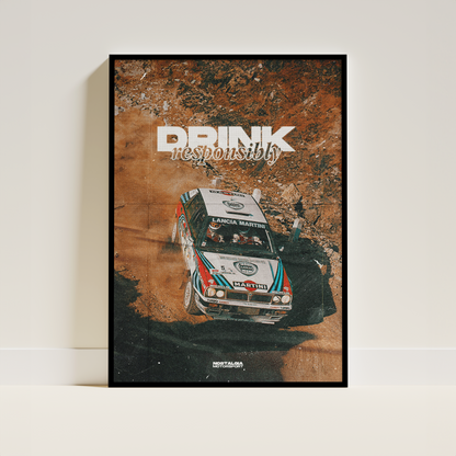 Póster "Beber con responsabilidad" de Lancia