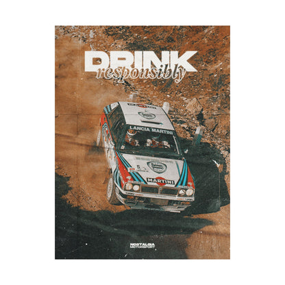 Póster "Beber con responsabilidad" de Lancia